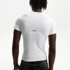 Slim-fit short sleeve T-shirt with seams