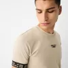 Slim-fit short sleeve T-shirt with stripe detail