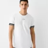 Slim-fit short sleeve T-shirt with stripe detail