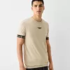 Slim-fit short sleeve T-shirt with stripe detail