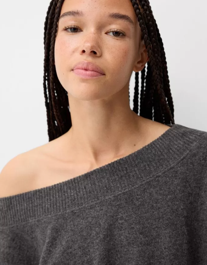 Soft touch asymmetric neck sweater Soft touch asymmetric neck sweater