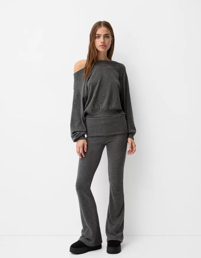 Soft touch asymmetric neck sweater Soft touch asymmetric neck sweater