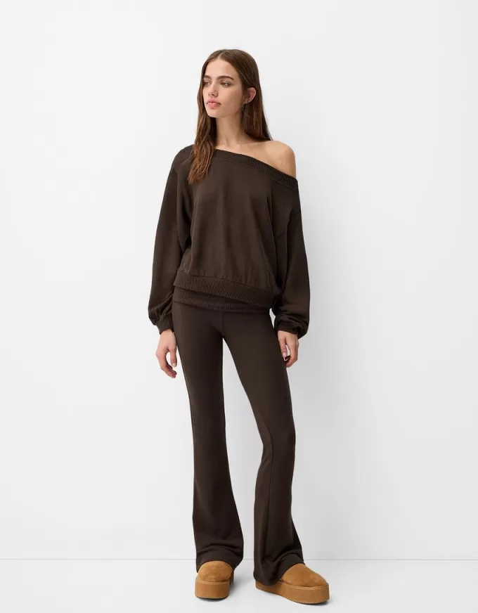 Soft touch asymmetric neck sweater Soft touch asymmetric neck sweater
