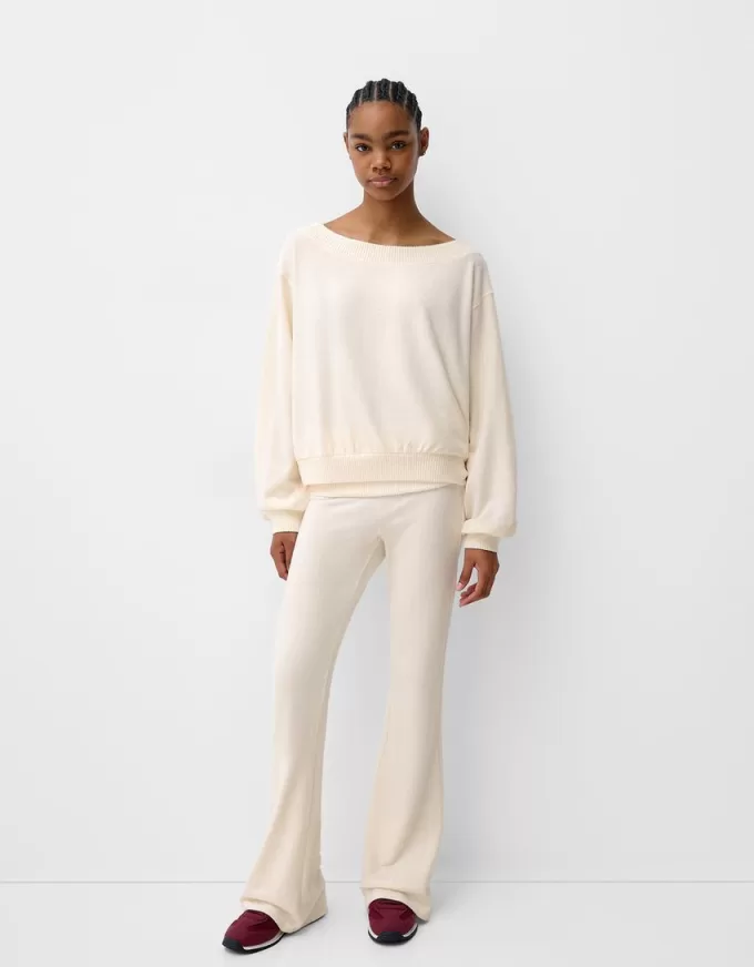 Soft touch asymmetric neck sweater Soft touch asymmetric neck sweater