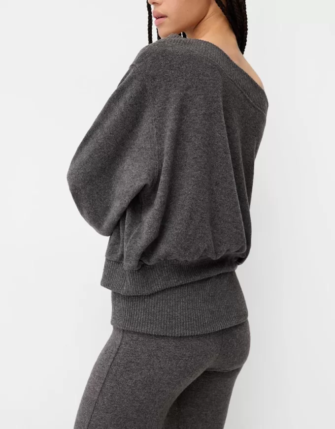 Soft touch asymmetric neck sweater Soft touch asymmetric neck sweater