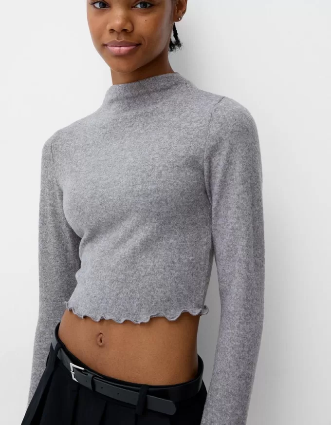 Soft touch cropped high neck sweater Soft touch cropped high neck sweater