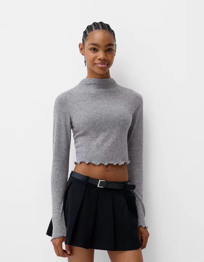 Soft touch cropped high neck sweater Soft touch cropped high neck sweater