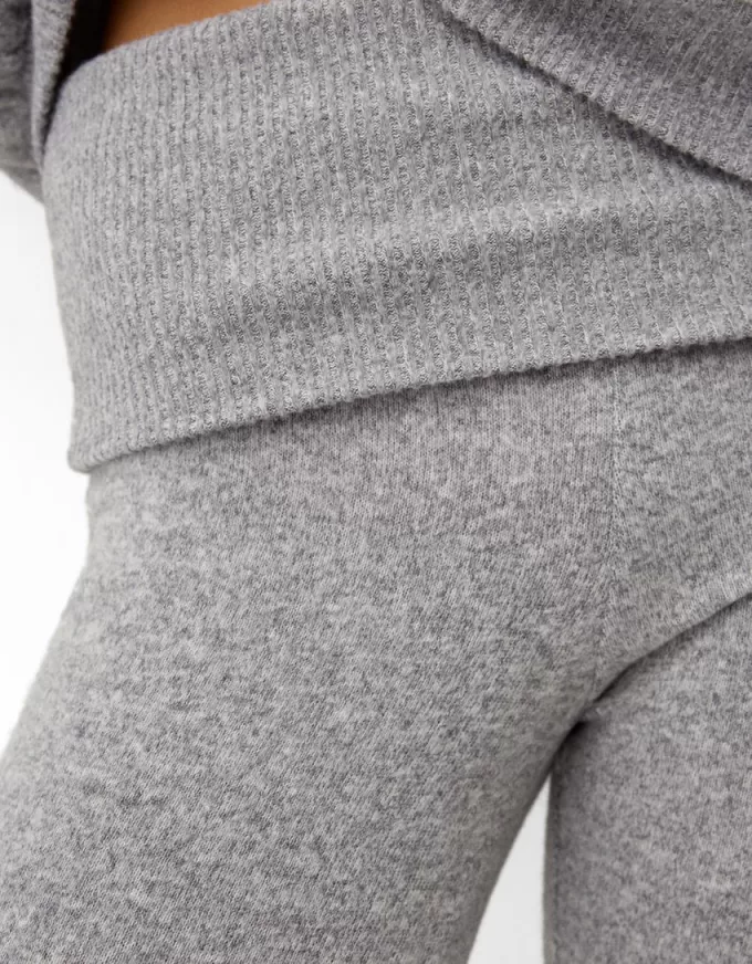 Soft touch flared pants with fold-over waist Soft touch flared pants with fold-over waist