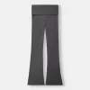 Soft touch flared pants with fold-over waist Soft touch flared pants with fold-over waist