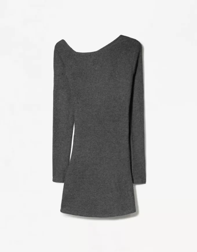 Soft touch mini dress with an asymmetric neckline Soft touch mini dress with an asymmetric neckline