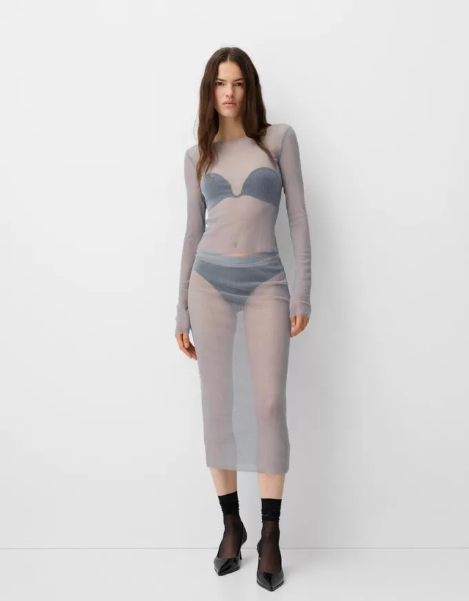 Sparkly mesh midi skirt Sparkly mesh midi skirt