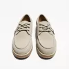 Split leather deck shoes with keyring detail Split leather deck shoes with keyring detail