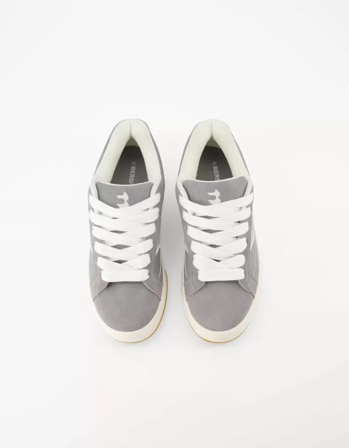 Split leather skater sneakers