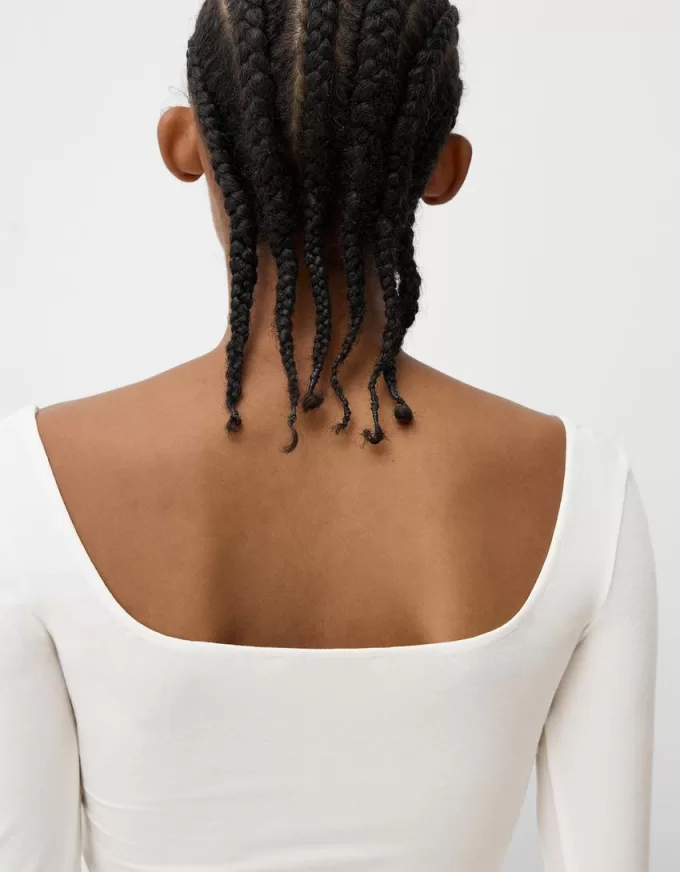 Square neckline long sleeve T-shirt Square neckline long sleeve T-shirt