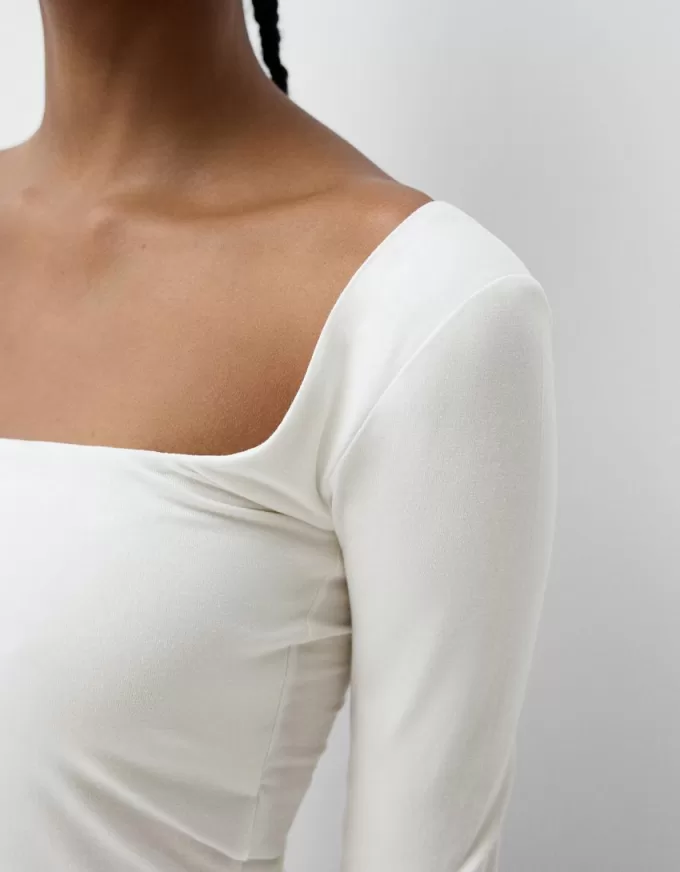 Square neckline long sleeve T-shirt Square neckline long sleeve T-shirt