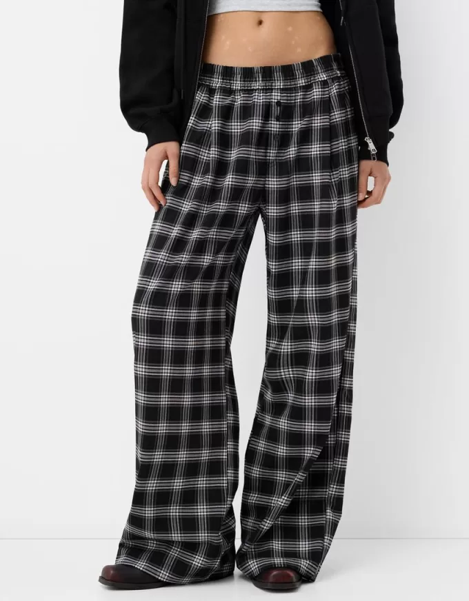 Straight fit plaid pants Straight fit plaid pants