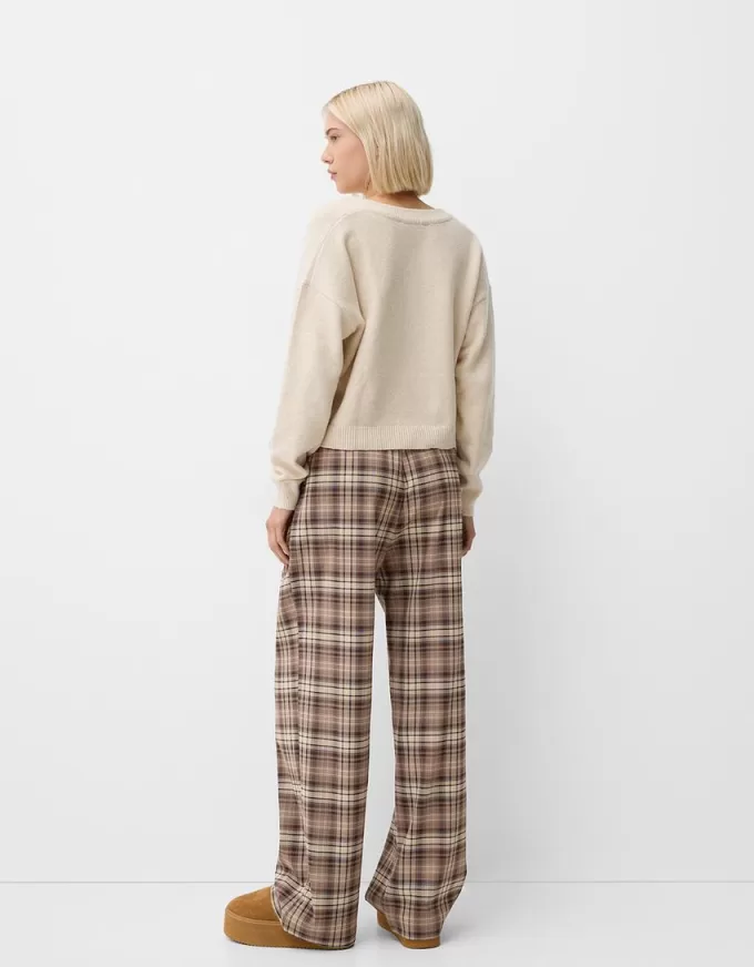 Straight fit plaid pants Straight fit plaid pants