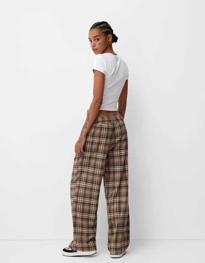 Straight fit plaid pants Straight fit plaid pants