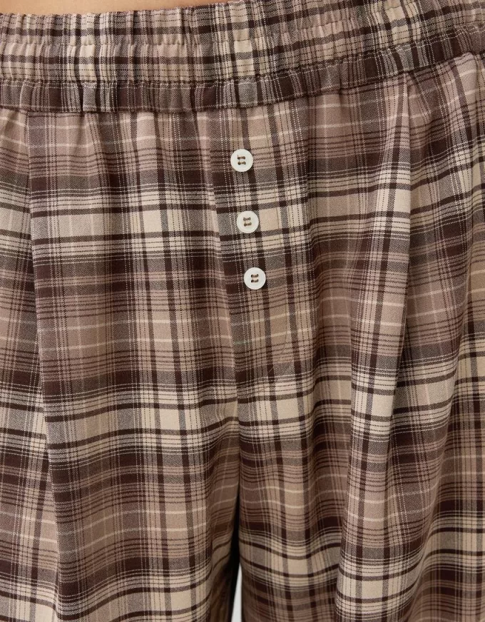 Straight fit plaid pants Straight fit plaid pants