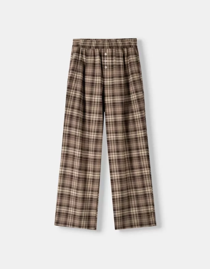 Straight fit plaid pants Straight fit plaid pants