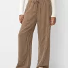 Straight-fit striped pants with elastic waist Straight-fit striped pants with elastic waist