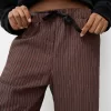 Straight-fit striped pants with elastic waist Straight-fit striped pants with elastic waist