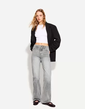 Straight fit wide-leg jeans