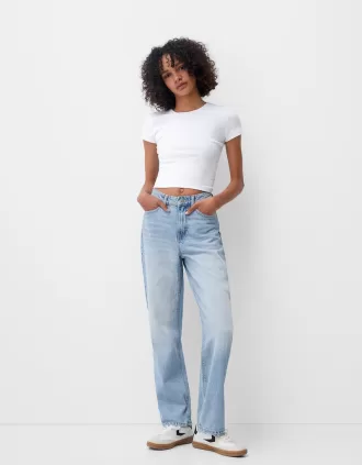 Straight fit wide-leg jeans
