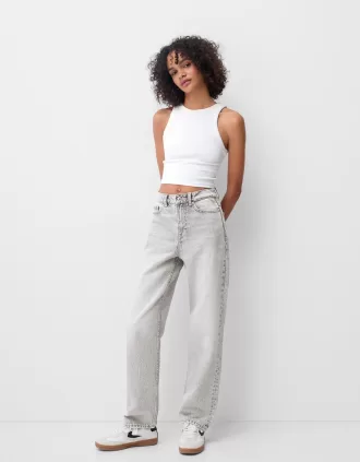 Straight fit wide-leg jeans