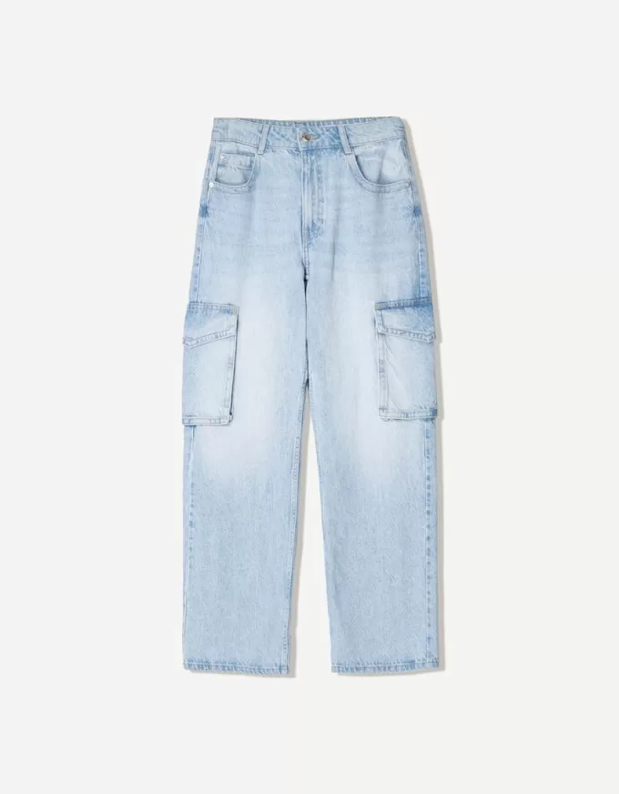 Straight-leg cargo jeans Straight-leg cargo jeans