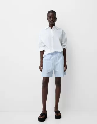 Striped jogger Bermuda shorts