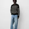Striped purl knit sweater Striped purl knit sweater