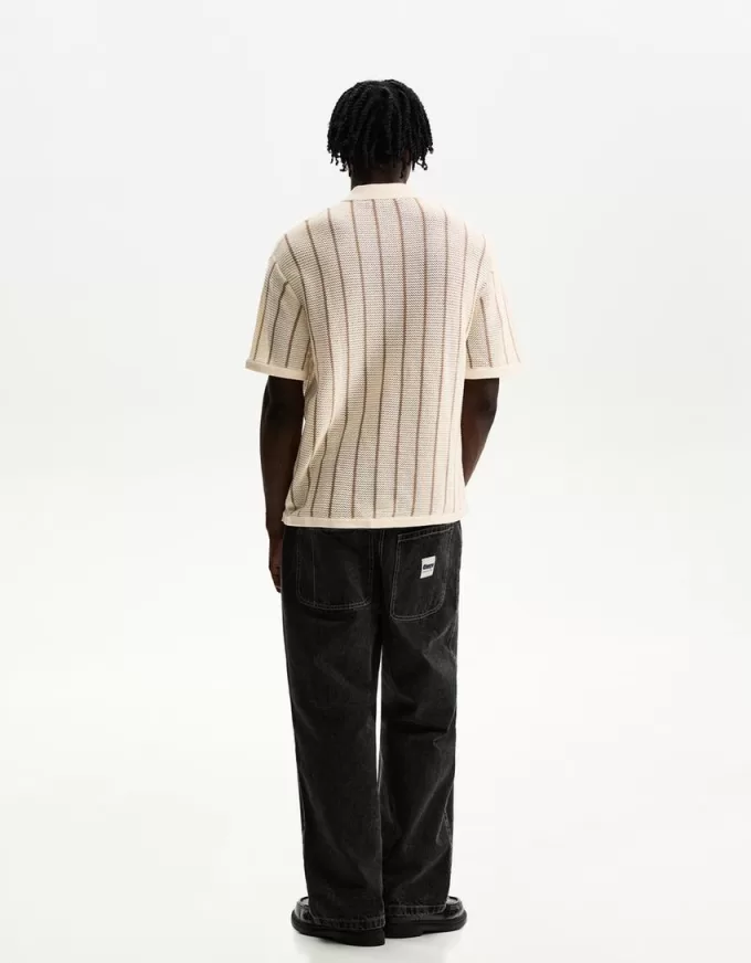 Striped textured short sleeve shirt Striped textured short sleeve shirt