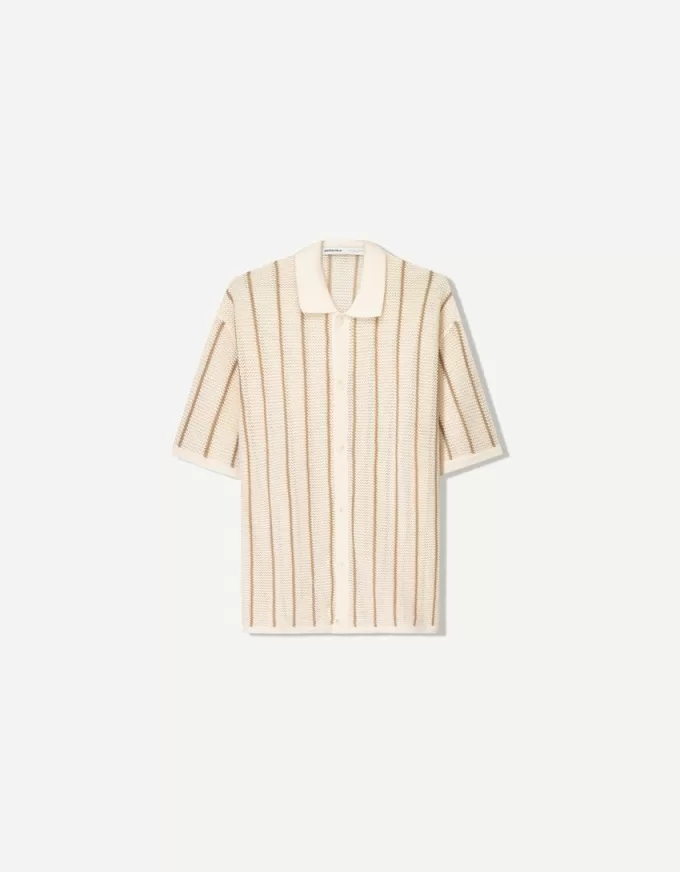 Striped textured short sleeve shirt Striped textured short sleeve shirt