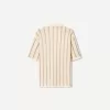Striped textured short sleeve shirt