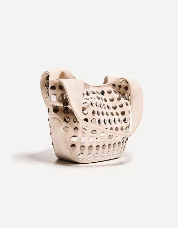 Studded faux suede bag Studded faux suede bag