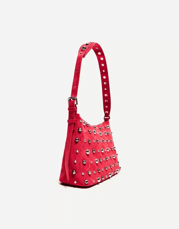 Studded faux suede bag Studded faux suede bag