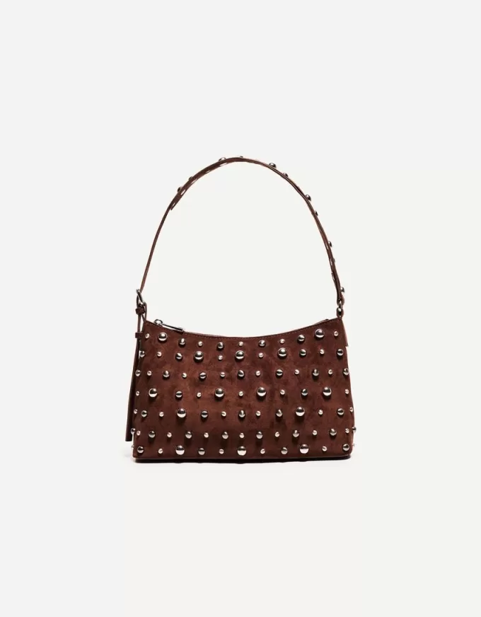Studded faux suede bag Studded faux suede bag