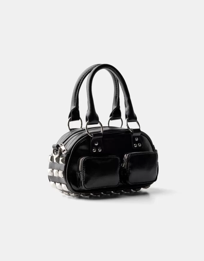 Studded mini bowling bag Studded mini bowling bag