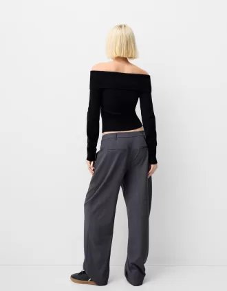 Sweater with a Bardot neckline