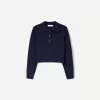 Sweater with polo collar