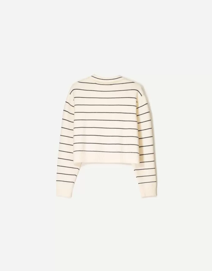 Sweater with polo collar