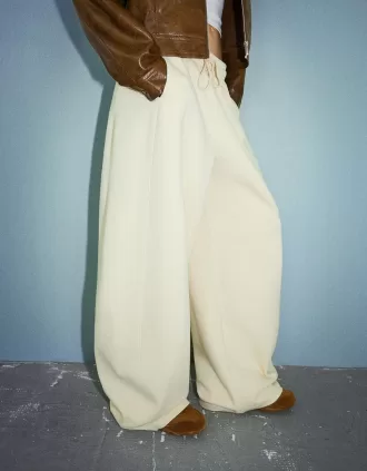 Sweatshirt material barrel pants