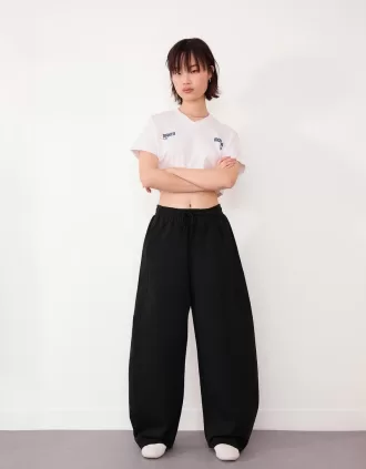 Sweatshirt material barrel pants