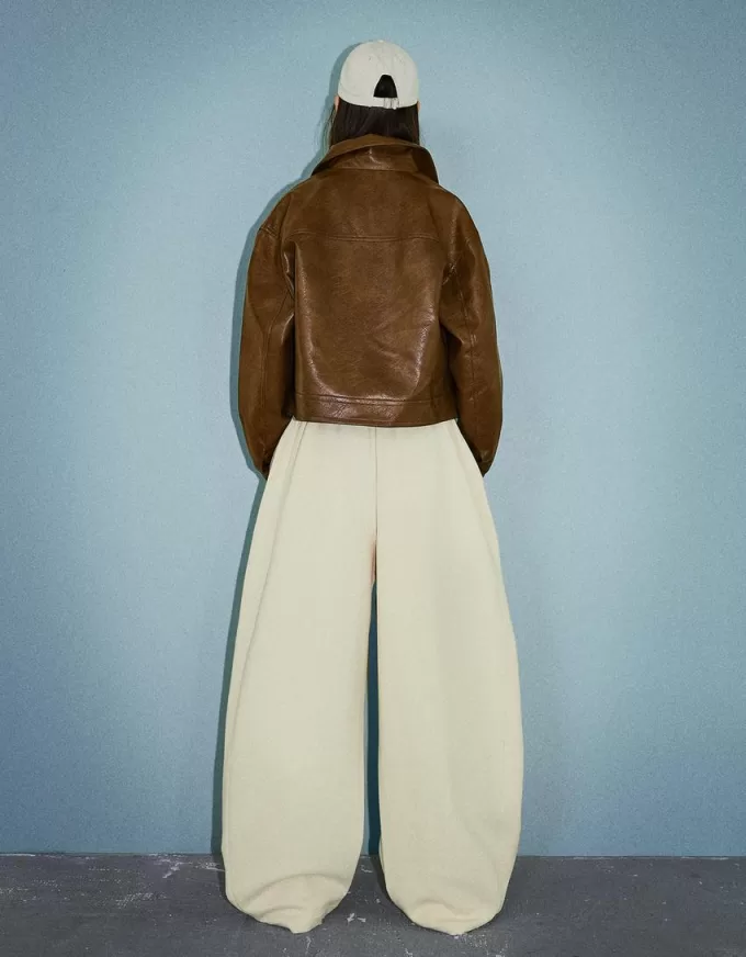 Sweatshirt material barrel pants