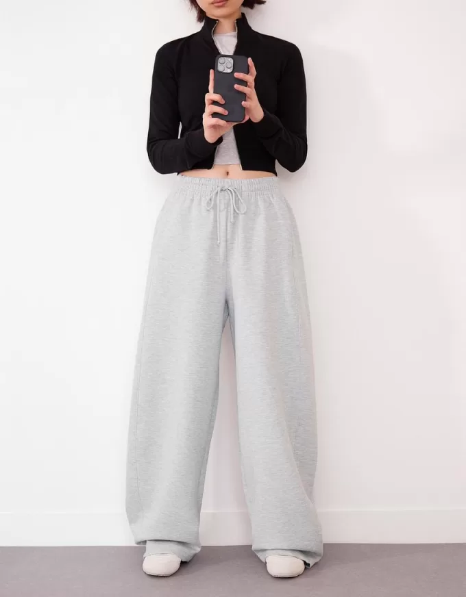 Sweatshirt material barrel pants