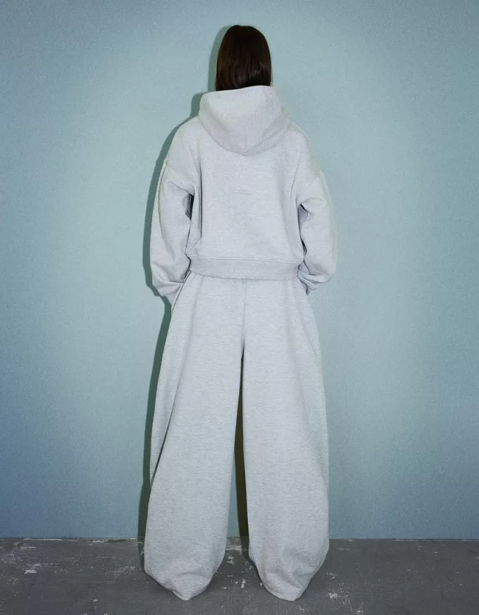 Sweatshirt material barrel pants Sweatshirt material barrel pants