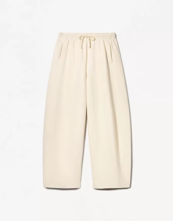 Sweatshirt material barrel pants