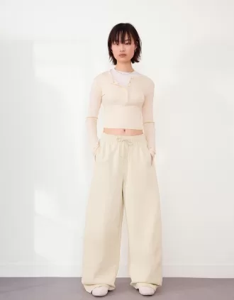 Sweatshirt material barrel pants