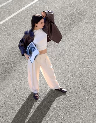 Tailored balloon fit pants